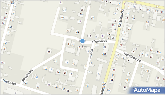 Osięciny, Płowiecka, 3, mapa Osięciny