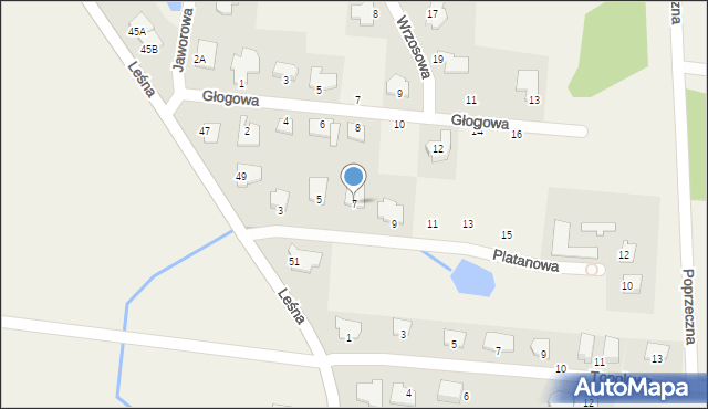 Osielsko, Platanowa, 7, mapa Osielsko