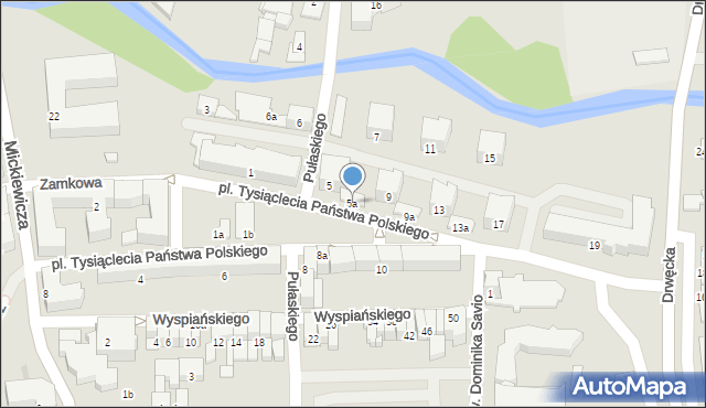 Ostróda, Plac Tysiąclecia Państwa Polskiego, 5a, mapa Ostróda