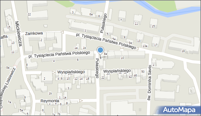 Ostróda, Plac Tysiąclecia Państwa Polskiego, 8, mapa Ostróda