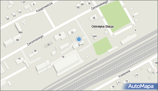 Ostrołęka, Plac Dworcowy, 5, mapa Ostrołęka