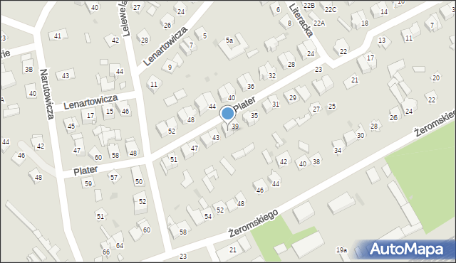 Ostrołęka, Plater Emilii, 41, mapa Ostrołęka