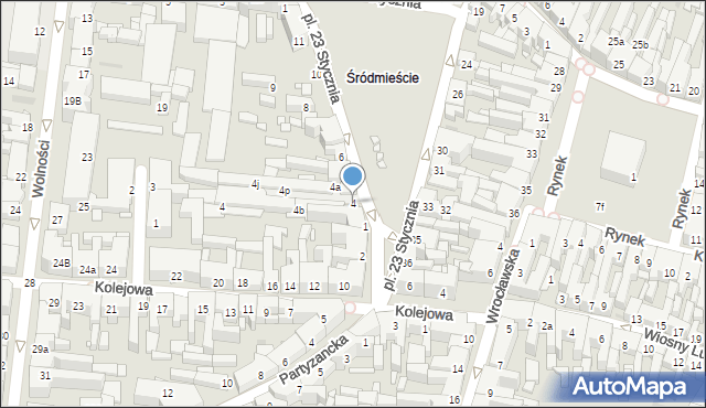 Ostrów Wielkopolski, Plac 23 Stycznia, 4, mapa Ostrów Wielkopolski