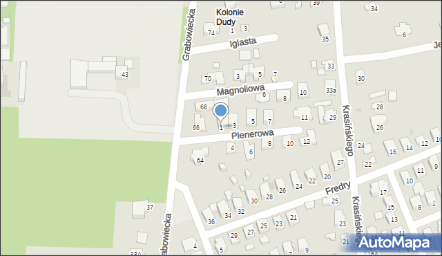 Ostrowiec Świętokrzyski, Plenerowa, 1, mapa Ostrowiec Świętokrzyski