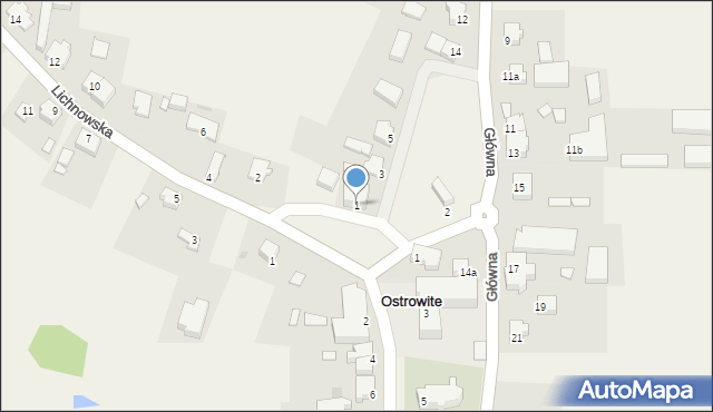 Ostrowite, Plac św. Floriana, 1, mapa Ostrowite