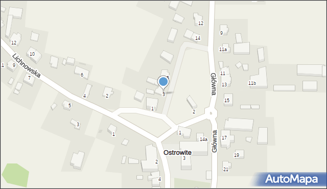 Ostrowite, Plac św. Floriana, 3, mapa Ostrowite