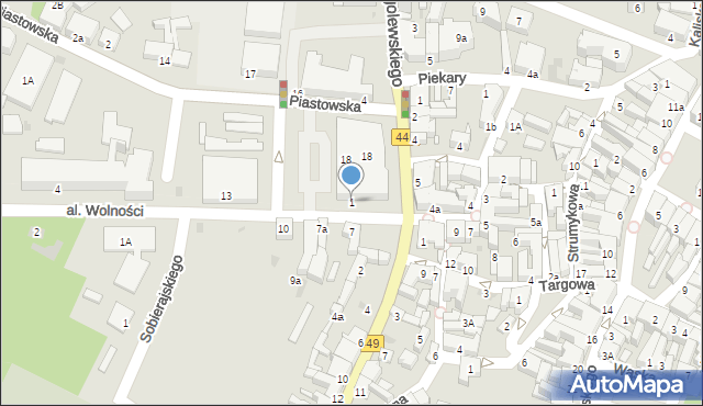 Ostrzeszów, Plac Borek, 1, mapa Ostrzeszów