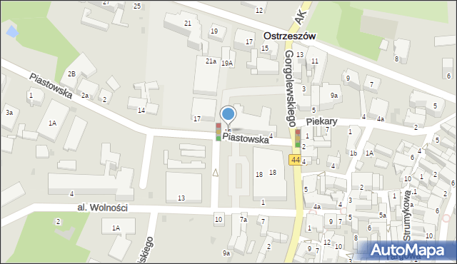 Ostrzeszów, Plac Borek, 16, mapa Ostrzeszów