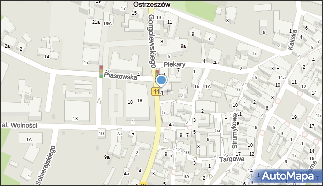 Ostrzeszów, Plac Borek, 4, mapa Ostrzeszów