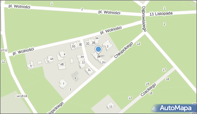 Otwock, Plac Wolności, 3R, mapa Otwock