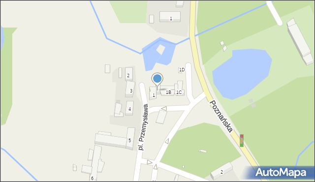 Owińska, Plac Przemysława, 1A, mapa Owińska