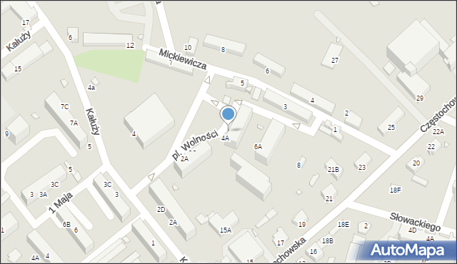 Ozimek, Plac Wolności, 4B, mapa Ozimek