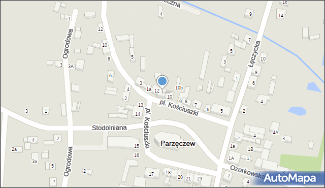 Parzęczew, Plac Kościuszki Tadeusza, gen., 11, mapa Parzęczew