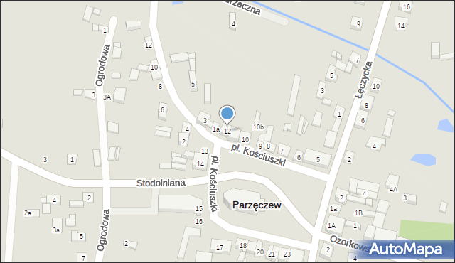 Parzęczew, Plac Kościuszki Tadeusza, gen., 12, mapa Parzęczew