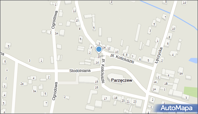 Parzęczew, Plac Kościuszki Tadeusza, gen., 13, mapa Parzęczew