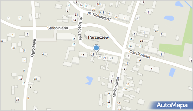 Parzęczew, Plac Kościuszki Tadeusza, gen., 19, mapa Parzęczew