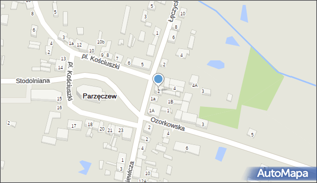 Parzęczew, Plac Kościuszki Tadeusza, gen., 2, mapa Parzęczew