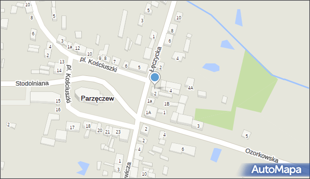 Parzęczew, Plac Kościuszki Tadeusza, gen., 3, mapa Parzęczew