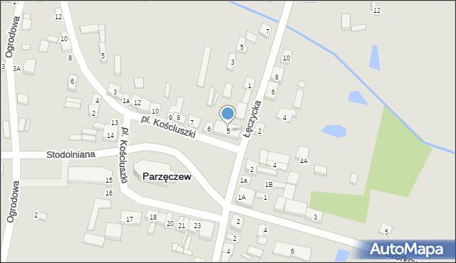 Parzęczew, Plac Kościuszki Tadeusza, gen., 5, mapa Parzęczew