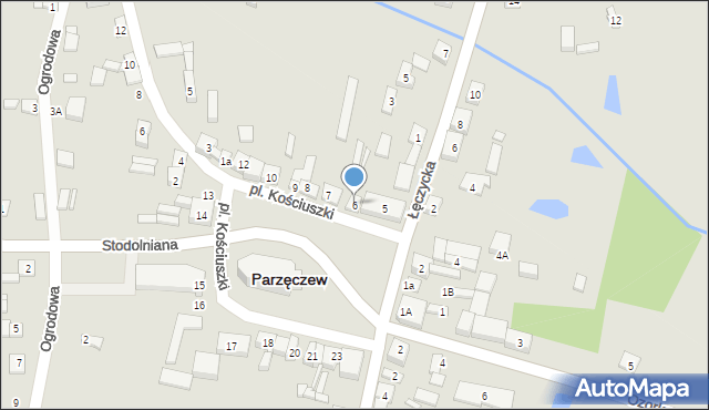 Parzęczew, Plac Kościuszki Tadeusza, gen., 6, mapa Parzęczew