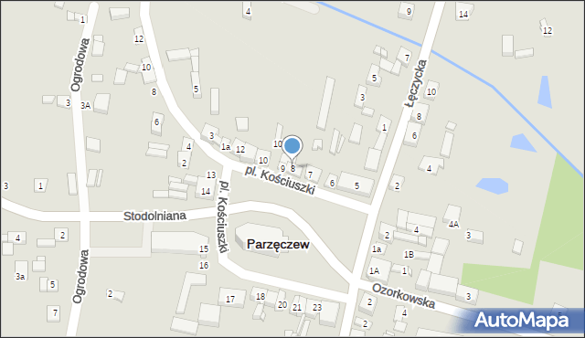 Parzęczew, Plac Kościuszki Tadeusza, gen., 8, mapa Parzęczew