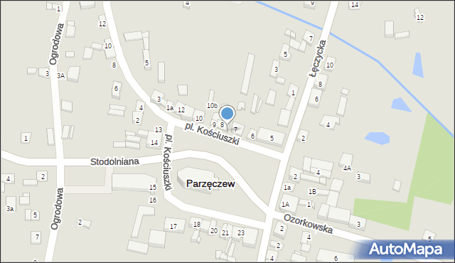 Parzęczew, Plac Kościuszki Tadeusza, gen., 8a, mapa Parzęczew