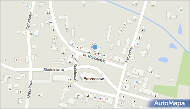 Parzęczew, Plac Kościuszki Tadeusza, gen., 9, mapa Parzęczew