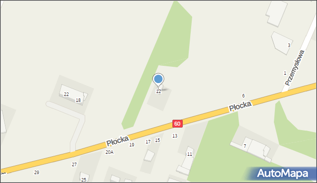 Pęchcin, Płocka, 12, mapa Pęchcin