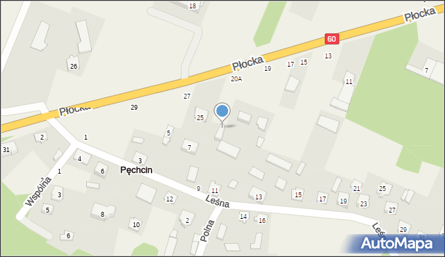 Pęchcin, Płocka, 23, mapa Pęchcin
