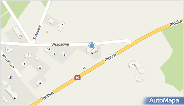 Pęchcin, Płocka, 34, mapa Pęchcin