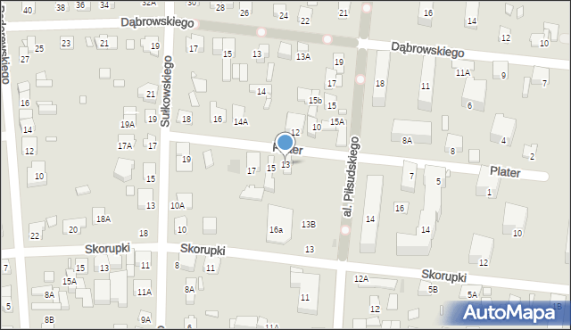 Piastów, Plater Emilii, 13, mapa Piastów