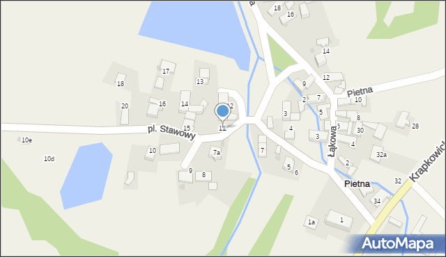 Pietna, Plac Stawowy, 11, mapa Pietna