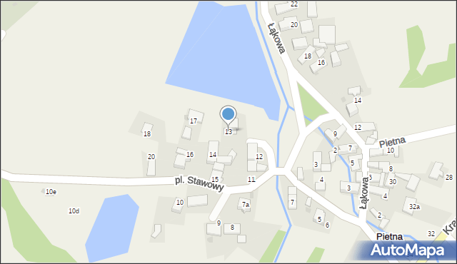 Pietna, Plac Stawowy, 13, mapa Pietna
