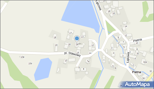 Pietna, Plac Stawowy, 14, mapa Pietna