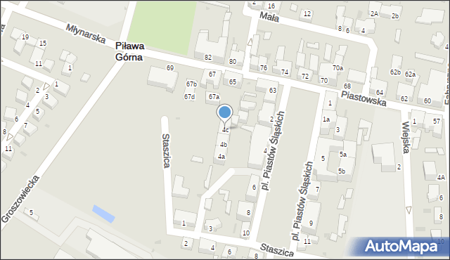 Piława Górna, Plac Piastów Śląskich, 4c, mapa Piława Górna