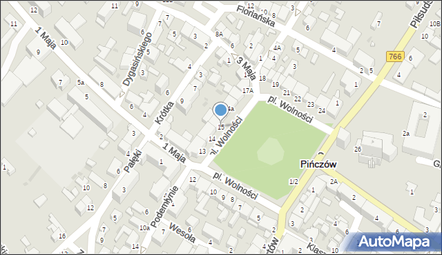 Pińczów, Plac Wolności, 15, mapa Pińczów