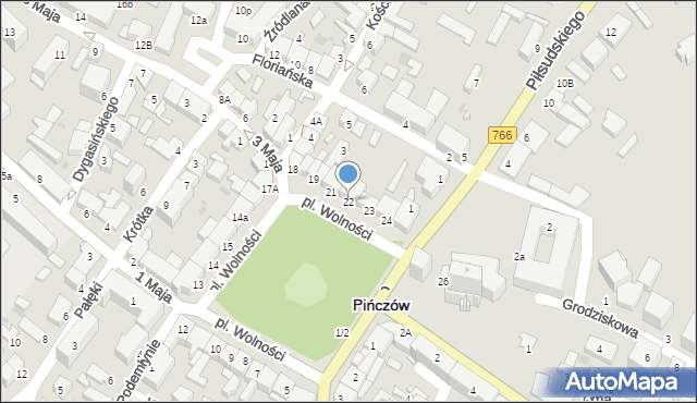 Pińczów, Plac Wolności, 22, mapa Pińczów