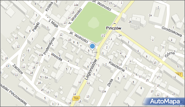 Pińczów, Plac Wolności, 4, mapa Pińczów