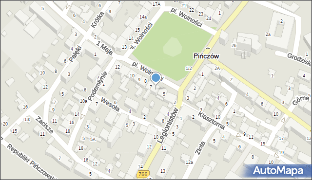 Pińczów, Plac Wolności, 6, mapa Pińczów