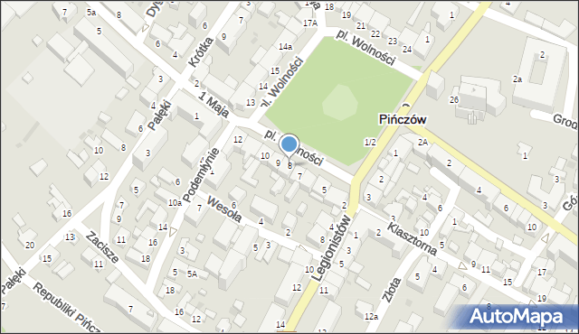 Pińczów, Plac Wolności, 8, mapa Pińczów