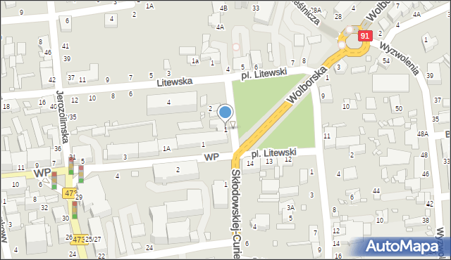 Piotrków Trybunalski, Plac Litewski, 1, mapa Piotrków Trybunalski