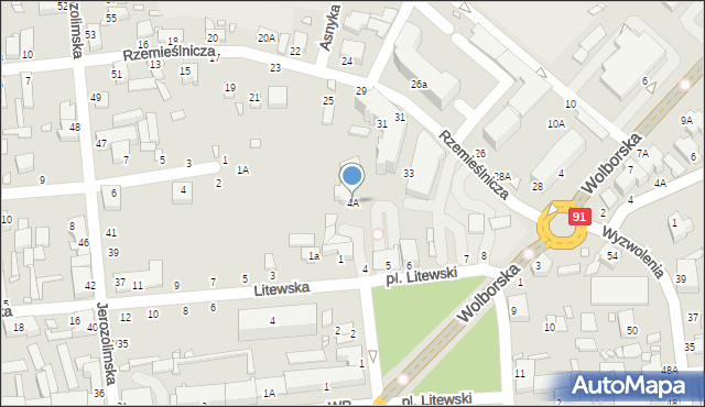 Piotrków Trybunalski, Plac Litewski, 4A, mapa Piotrków Trybunalski