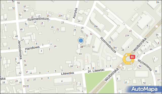 Piotrków Trybunalski, Plac Litewski, 4B, mapa Piotrków Trybunalski