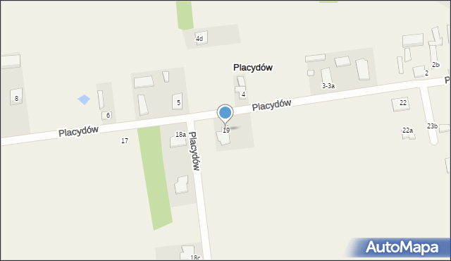 Placydów, Placydów, 19, mapa Placydów