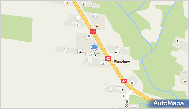 Płaczków, Płaczków, 42, mapa Płaczków