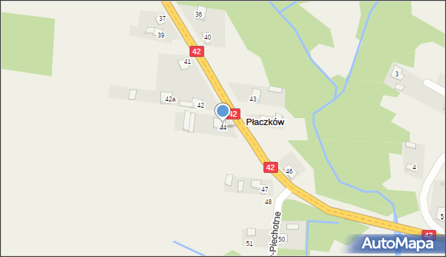 Płaczków, Płaczków, 44, mapa Płaczków