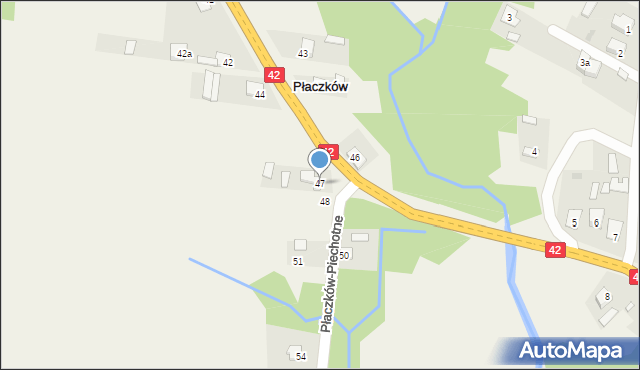 Płaczków, Płaczków, 47, mapa Płaczków