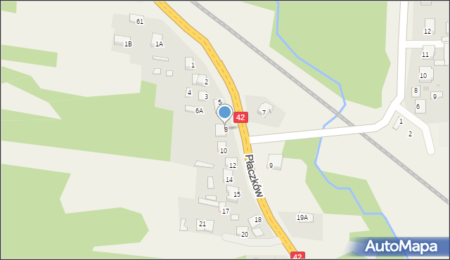 Płaczków, Płaczków, 8, mapa Płaczków