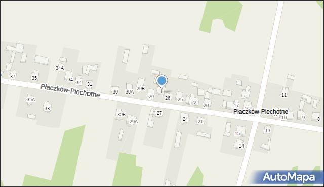 Płaczków, Płaczków-Piechotne, 28, mapa Płaczków