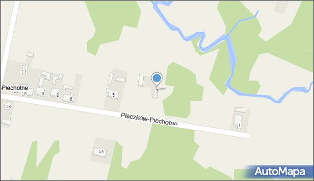 Płaczków, Płaczków-Piechotne, 3, mapa Płaczków